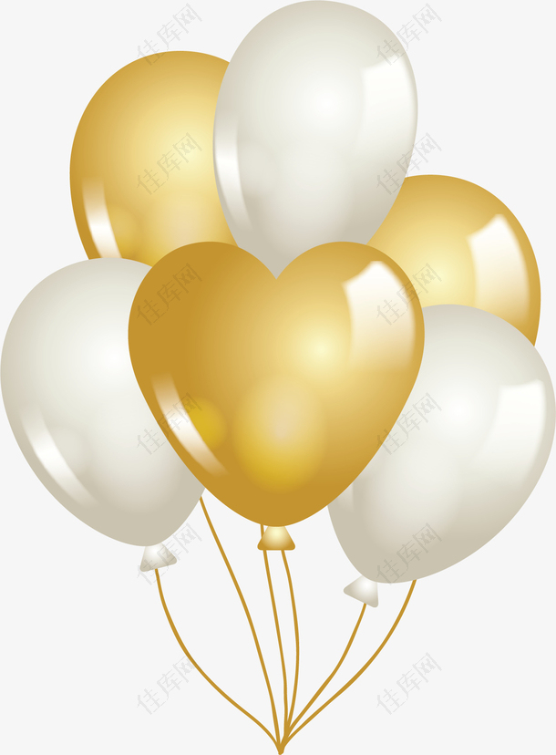 金银色美丽卡通气球