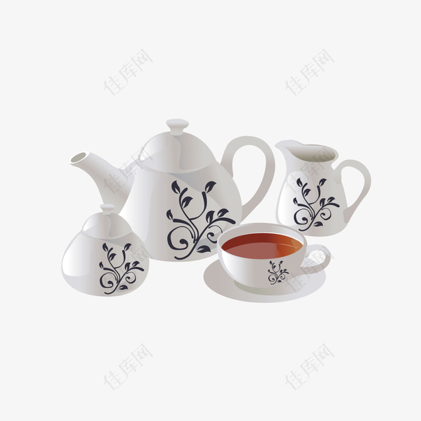 白色陶瓷茶杯器具