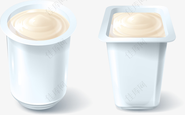 矢量手绘空白的罐装酸奶