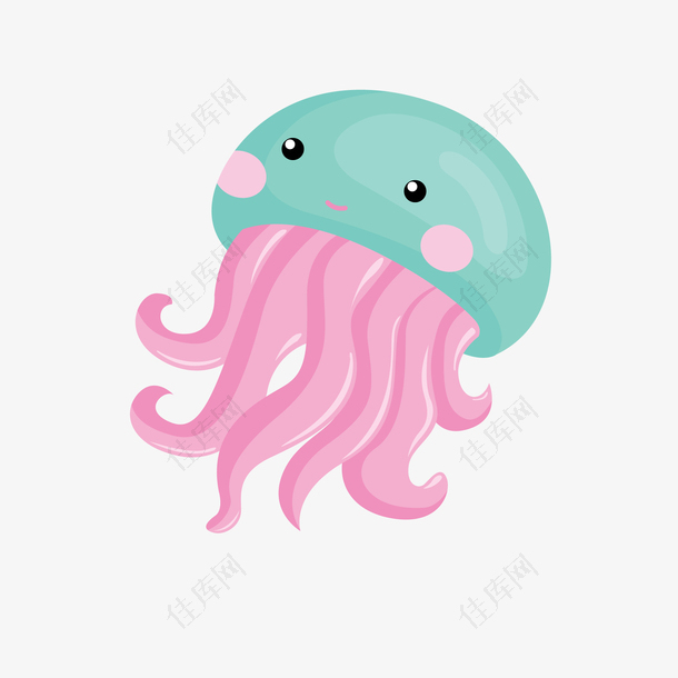 卡通水母动物设计