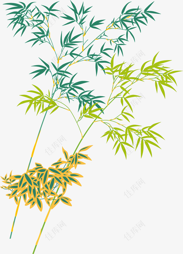 竹子树叶素色植物装饰背景