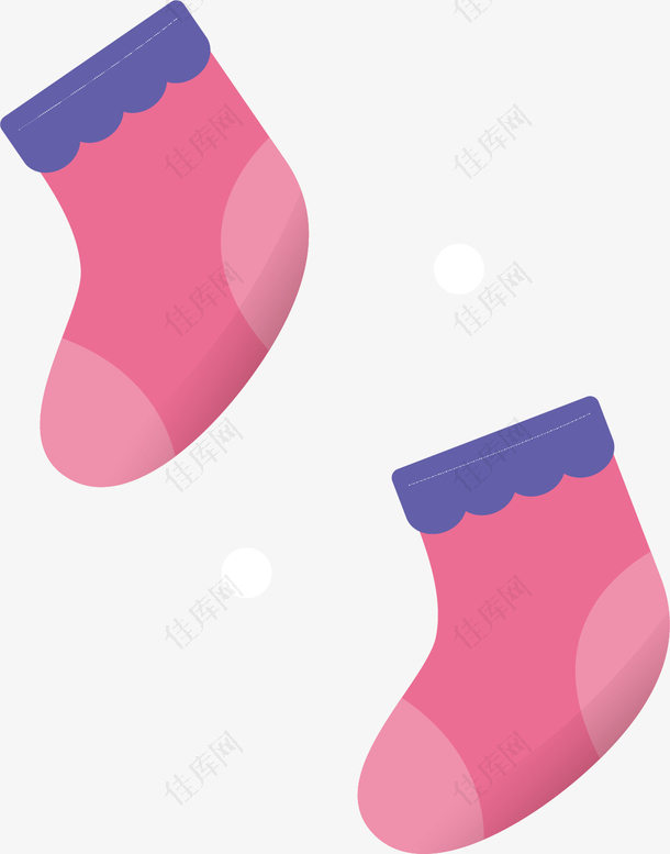 矢量图粉色的小袜子