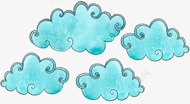 手绘矢量云朵装饰图案