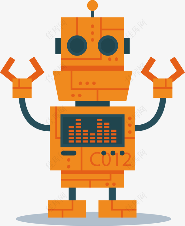 橘色音乐播放机器人