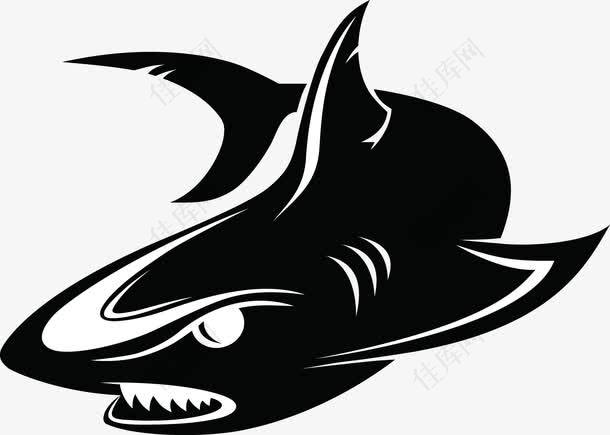黑色矢量鲨鱼