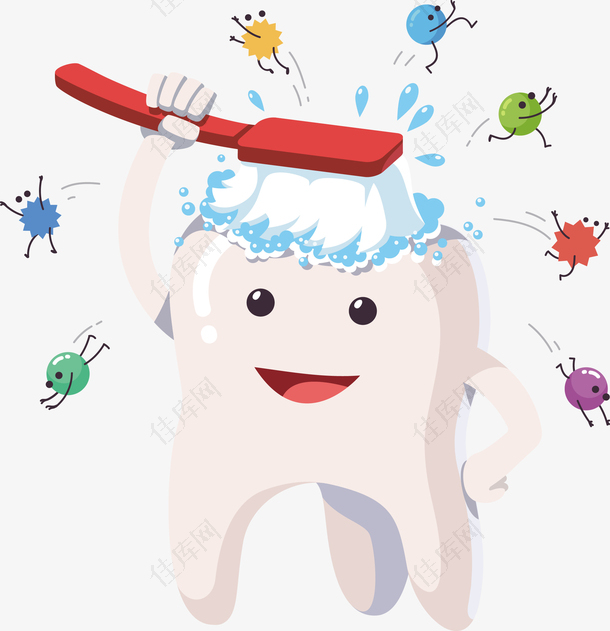 刷走牙齿上的细菌