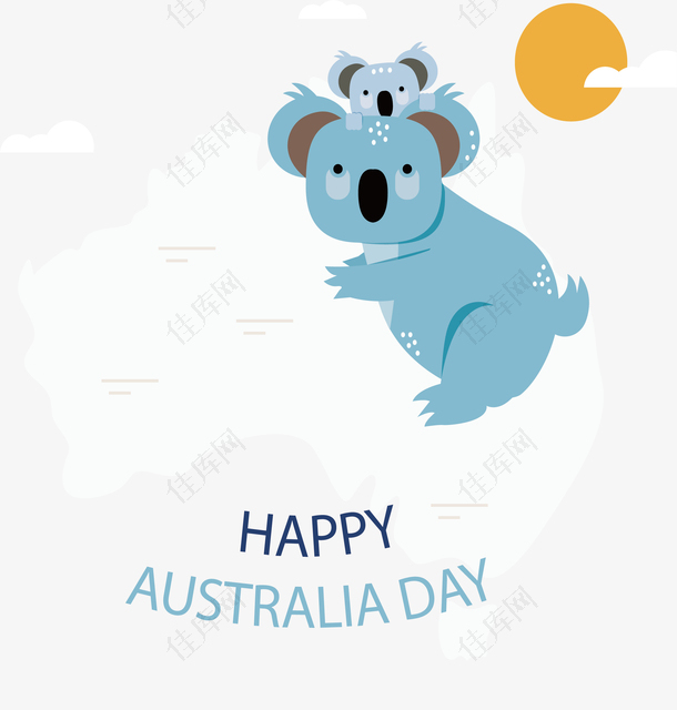 可爱的考拉澳大利亚地图
