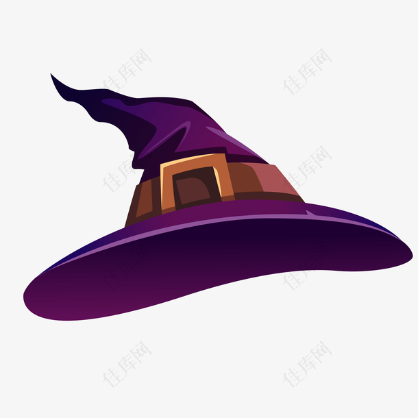 卡通紫色的万圣节的帽子设计