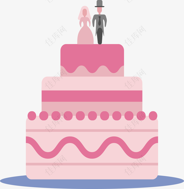 粉红色结婚蛋糕