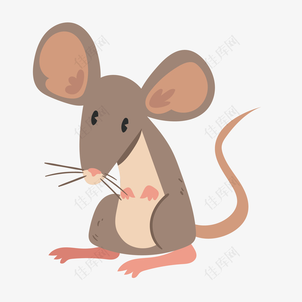 棕色大耳朵的老鼠图案