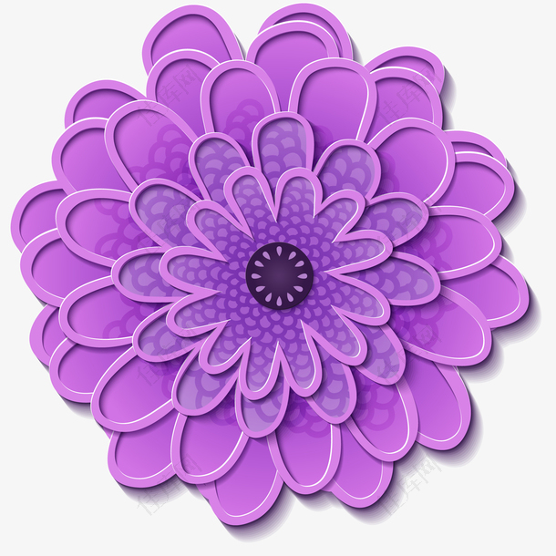 矢量装饰紫色花卉素材