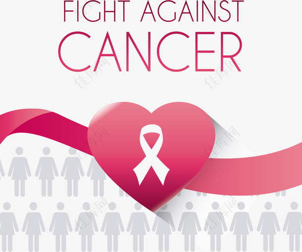 装饰女性抗乳腺癌粉红色标志