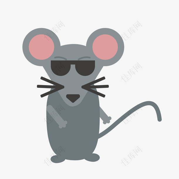 戴墨镜的小老鼠图案