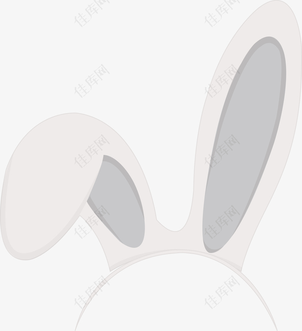一个白色兔子耳朵