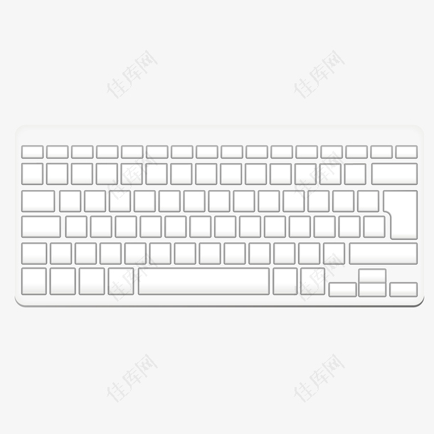矢量白色质感商务键盘