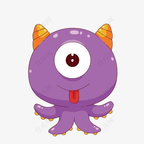 紫色独眼设计怪物
