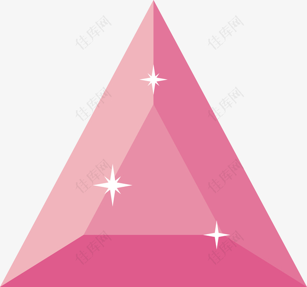 粉色三角形钻石设计