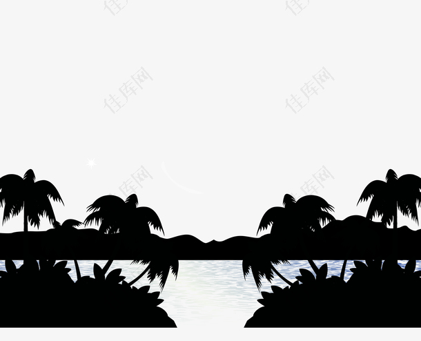 椰树海边