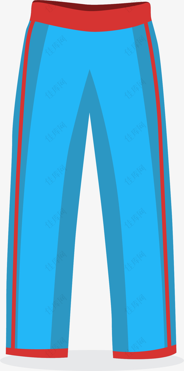 红蓝条纹矢量运动裤