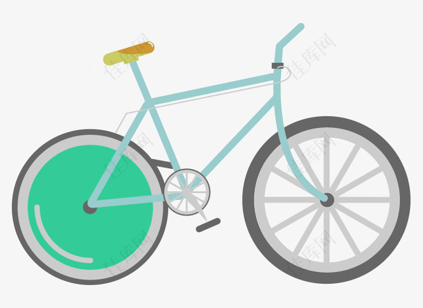 绿色车轮自行车