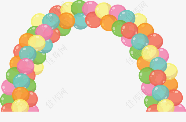 彩色气球节日拱门