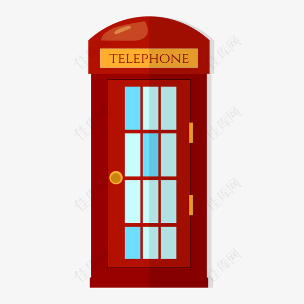 红蓝色英式电话亭