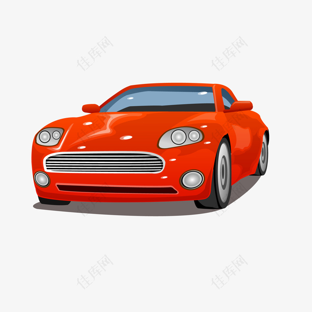 卡通红色的轿车设计
