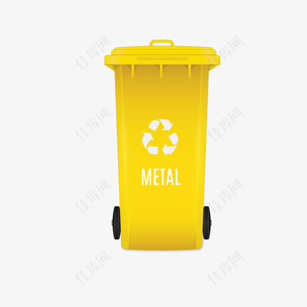 黄色卡通金属垃圾垃圾桶