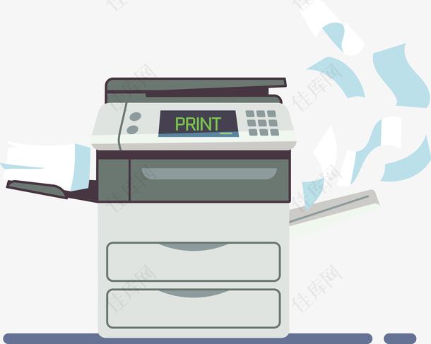 一个灰色矢量打印机