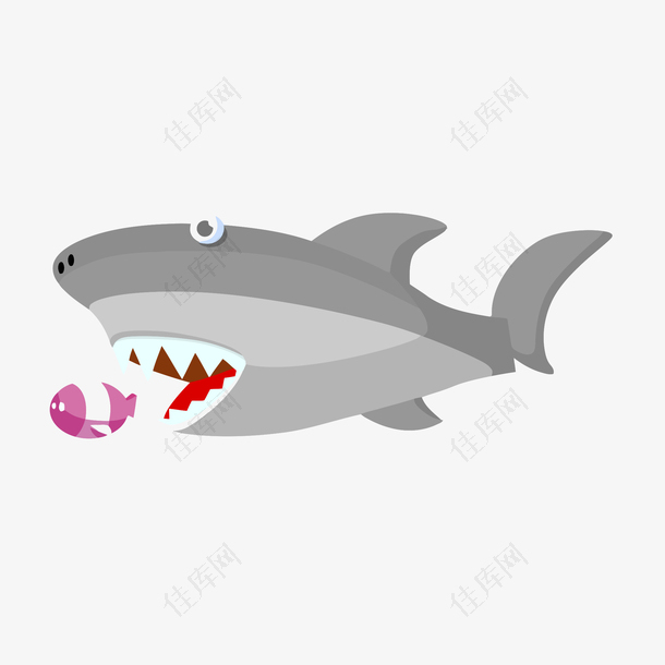 卡通鲨鱼PNG下载