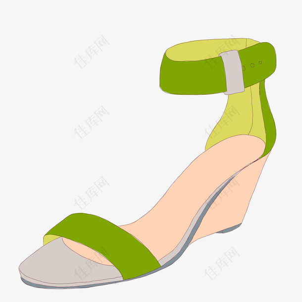 绿色女鞋设计矢量