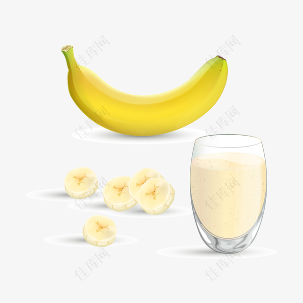香蕉香蕉汁矢量图水果
