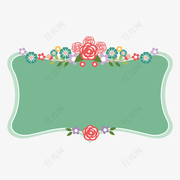 母亲节花朵装饰和绿色背景