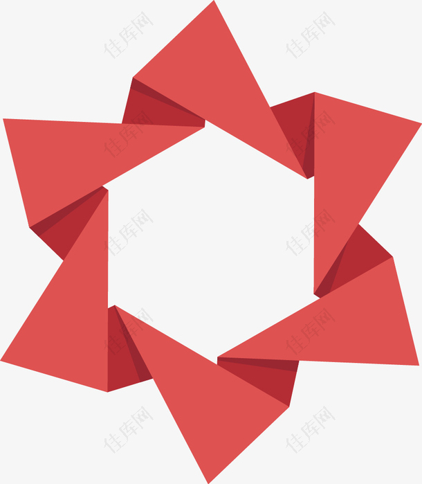 红色三角形折纸