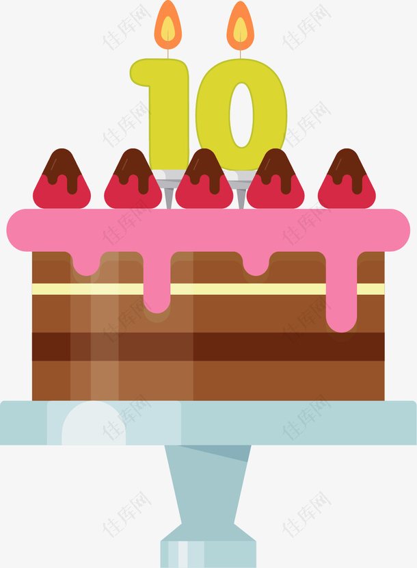 数字蜡烛生日蛋糕