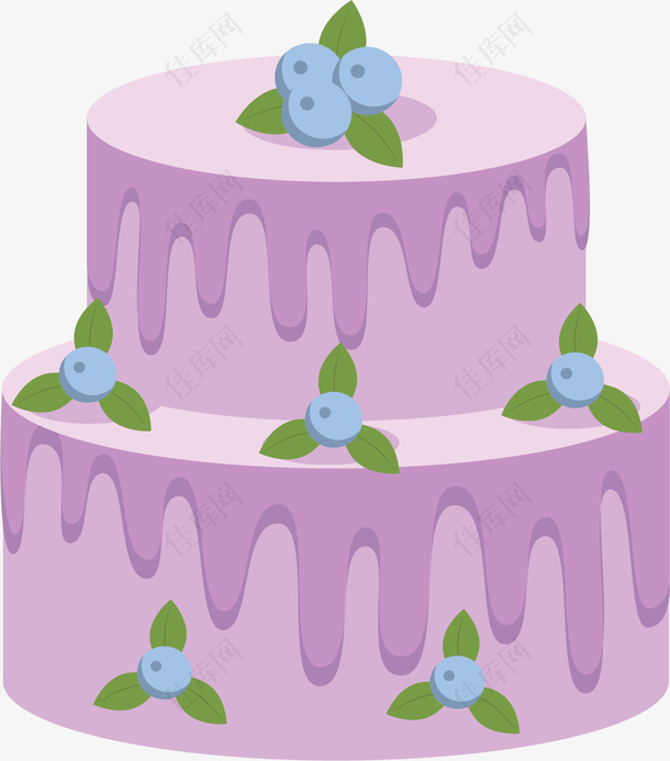 蓝莓装饰紫色蛋糕