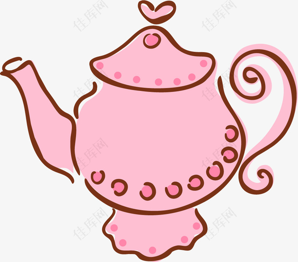 卡通粉色可爱茶具茶壶