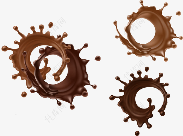 矢量手绘巧克力液体