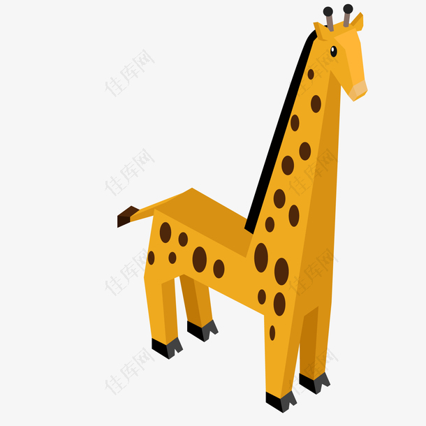 卡通立体的长颈鹿设计