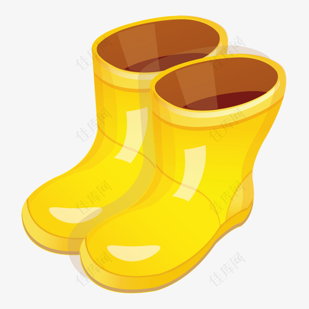 黄色雨鞋胶鞋素材