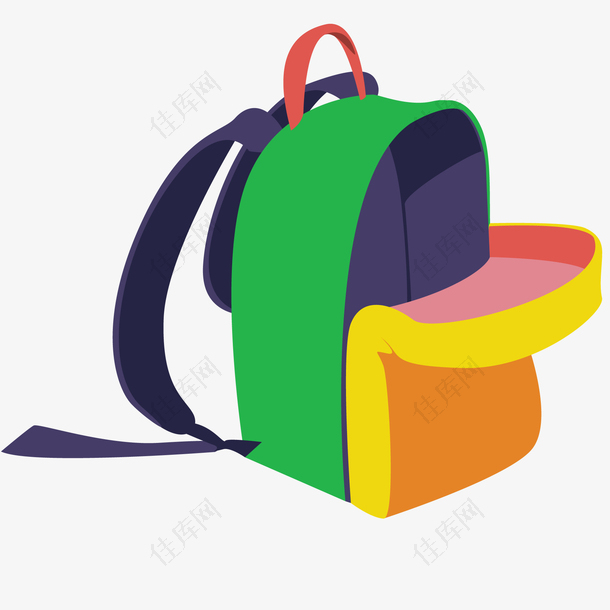 彩色的背包设计矢量图