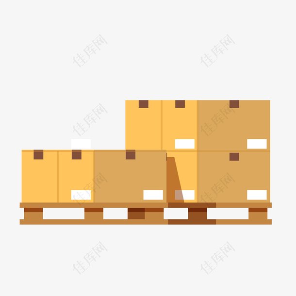 矢量卡通黄色包装货架免抠图PNG