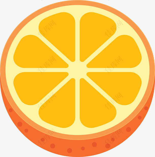 矢量图切开的橙子