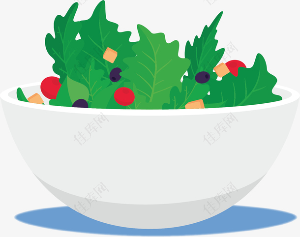白色大碗蔬菜沙拉