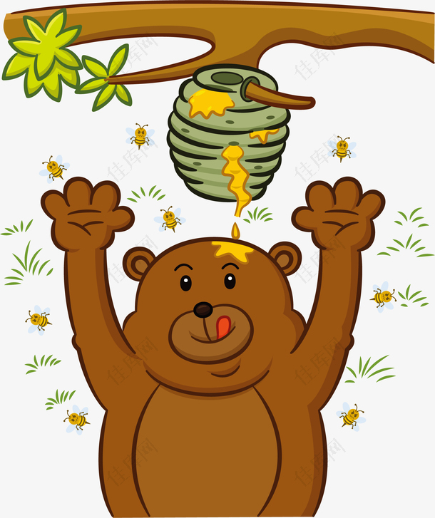 偷吃蜂蜜的棕熊