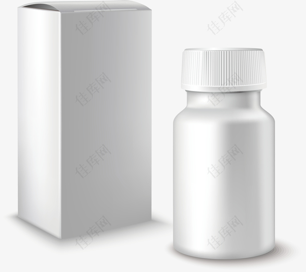 灰白色包装药罐子