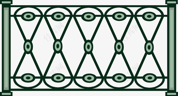 绿色铁栅栏