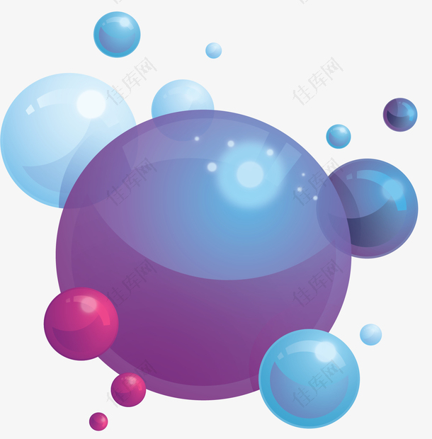 蓝紫色立体球体花纹