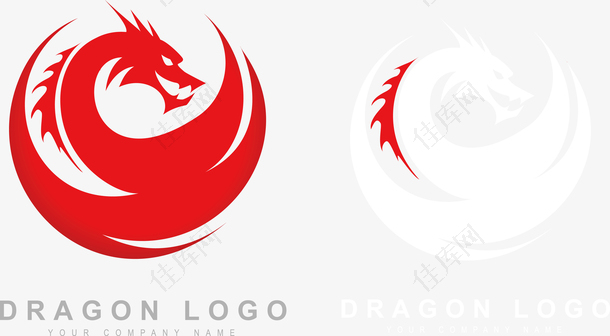 时尚的龙logo图标矢量素材