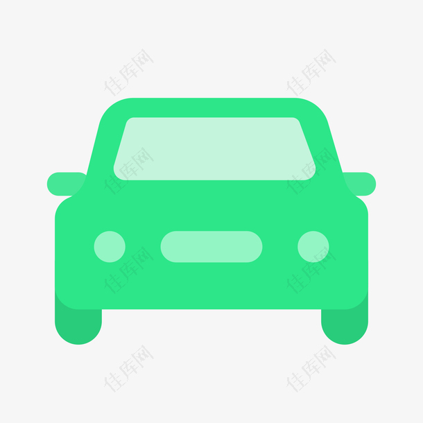 绿色圆角汽车元素
